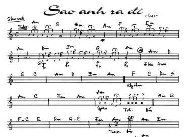 Sao Anh Ra Đi sheet nhạc đệm