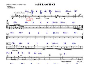 Một Lần Thôi sheet nhạc đệm