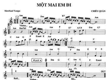 Một Mai Em Đi sheet nhạc đệm
