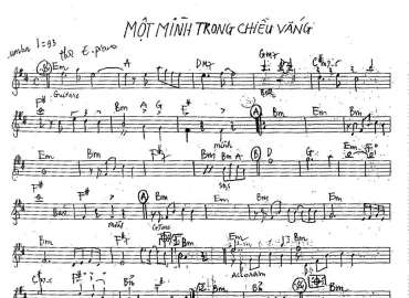 Một Mình Trong Chiều Vắng sheet nhạc đệm