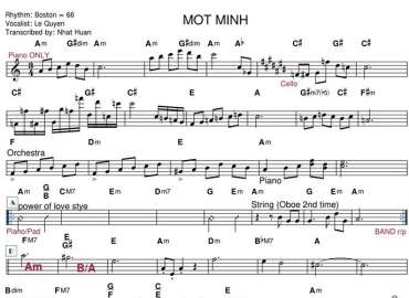 Một Mình sheet nhạc đệm