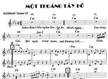 Một Thoáng Tây Hồ sheet nhạc đệm