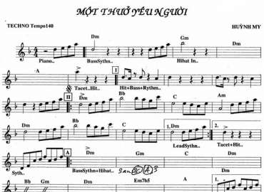 Một Thuở Yêu Người sheet nhạc đệm