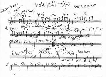 Mưa Bất Tận sheet nhạc đệm