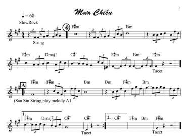 Mưa Chiều sheet nhạc đệm