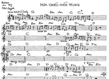 Mưa Chiều Miền Trung sheet nhạc đệm