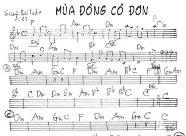 Mùa Đông Cô Đơn sheet nhạc đệm