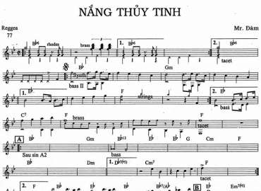 Nắng Thủy Tinh sheet nhạc đệm