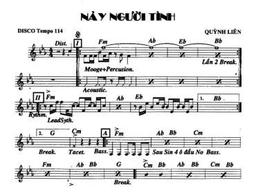 Này Người Tình sheet nhạc đệm