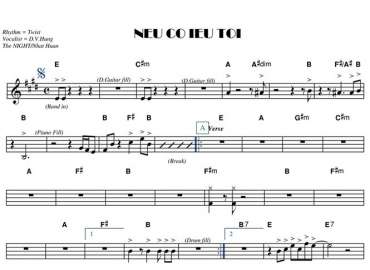 Nếu Có Yêu Tôi sheet nhạc đệm