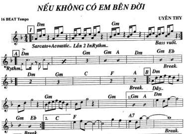 Nếu Không Có Em Bên Đời sheet nhạc đệm
