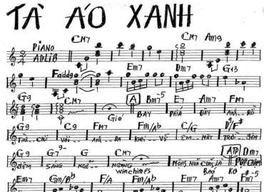 Tà Áo Xanh sheet nhạc đệm