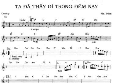 Ta Đã Thấy Gì Trong Đêm Nay sheet nhạc đệm