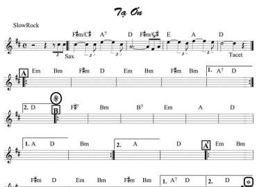 Tạ Ơn sheet nhạc đệm