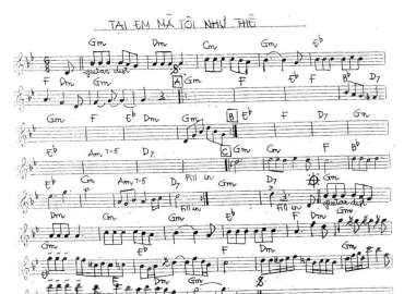 Tại Em Mà Tôi Như Thế sheet nhạc đệm