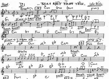 Tạm Biệt Tình Yêu sheet nhạc đệm