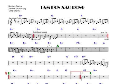 Tâm Hồn Xao Động sheet nhạc đệm