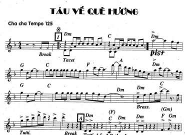 Tàu Về Quê Hương sheet nhạc đệm
