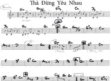 Thà Đừng Yêu Nhau sheet nhạc đệm