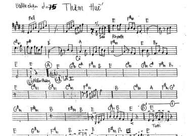 Thăm Huế sheet nhạc đệm