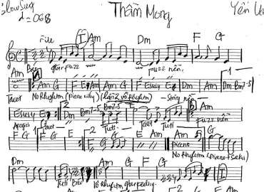 Thầm Mong sheet nhạc đệm