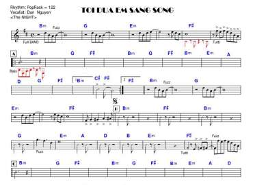 Tôi Đưa Em Sang Song sheet nhạc đệm