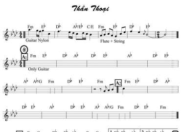 Thần Thoại sheet nhạc đệm