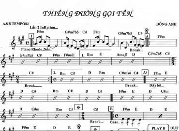 Thiên Đường Gọi Tên sheet nhạc đệm