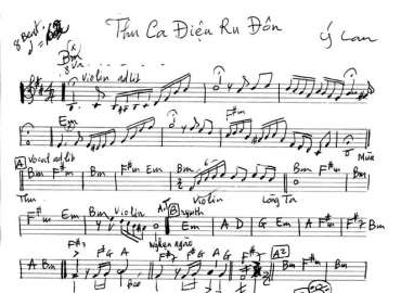 Thu Ca Điệu Ru Đơn sheet nhạc đệm