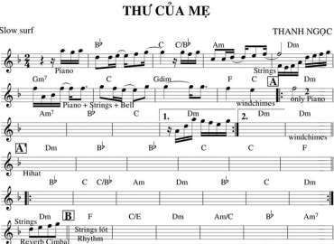 Thư Của Mẹ sheet nhạc đệm