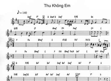 Thu Không Em sheet nhạc đệm