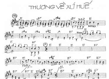 Thương Về Xứ Huế sheet nhạc đệm
