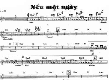 Nếu Một Ngày 2 sheet nhạc đệm