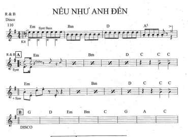 Nếu Như Anh Đến sheet nhạc đệm