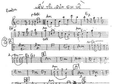 Nếu Tôi Đưa Em Về sheet nhạc đệm