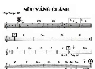 Nếu Vắng Chàng sheet nhạc đệm