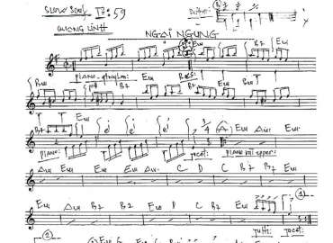 Ngại Ngùng sheet nhạc đệm