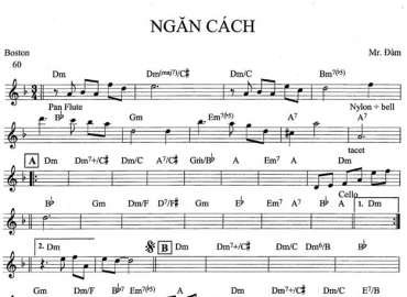 Ngăn Cách sheet nhạc đệm