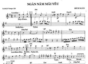 Ngàn Năm Mãi Yêu sheet nhạc đệm