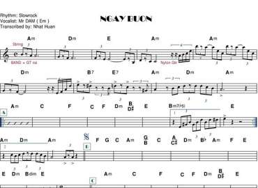 Ngày Buồn sheet nhạc đệm