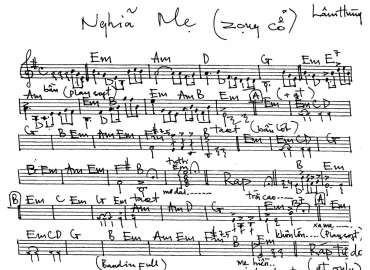 Nghĩa Mẹ sheet nhạc đệm