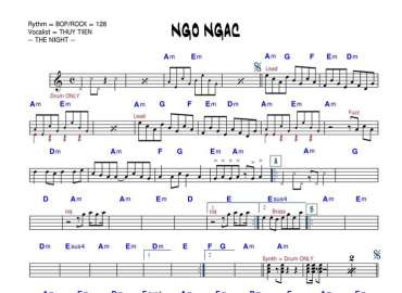 Ngơ Ngác sheet nhạc đệm