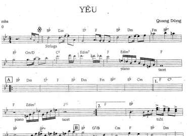 Yêu sheet nhạc đệm