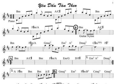 Yêu Dấu Tàn Theo sheet nhạc đệm