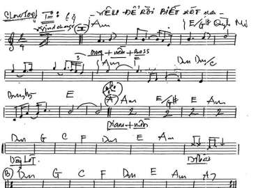 Yêu Để Rồi Biết Xót Xa sheet nhạc đệm