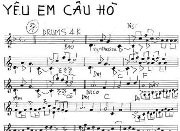 Yêu Em Câu Hò sheet nhạc đệm