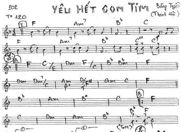 Yêu Hết Con Tim sheet nhạc đệm
