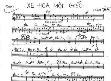 Xe Hoa Một Chiếc sheet nhạc đệm