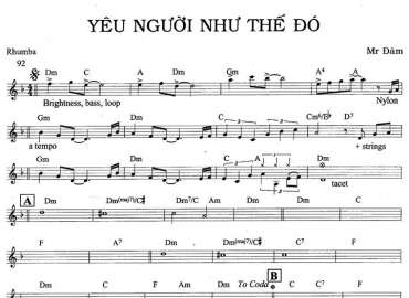Yêu Người Như Thế Đó sheet nhạc đệm