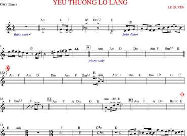 Yêu Thương Lo Lắng sheet nhạc đệm